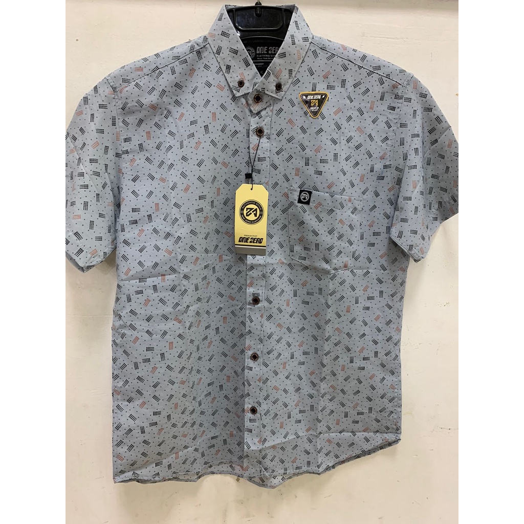 Kemeja pria atasan lengan pendek motif simple polos | flanel