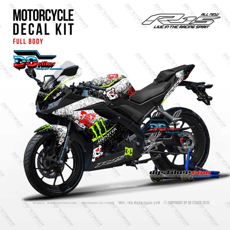 Decal Sticker R15 V3 Putih Kenblock