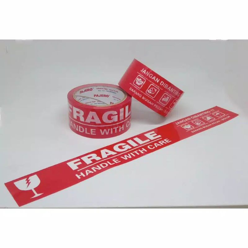 lakban fragile merah solasi fragile merah isolasi fragile merah tape fragile merah