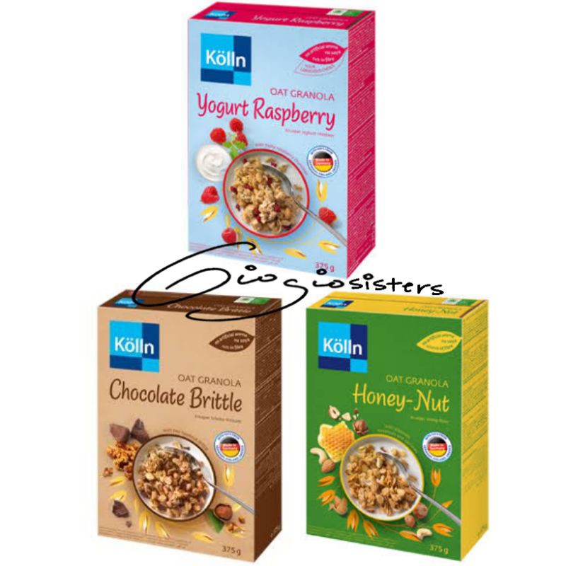 

Kolln Oat Granola 375g Yogurt Raspberry - Chocolate Brittle - Honey Nut | Sereal Gandum Cereal Box