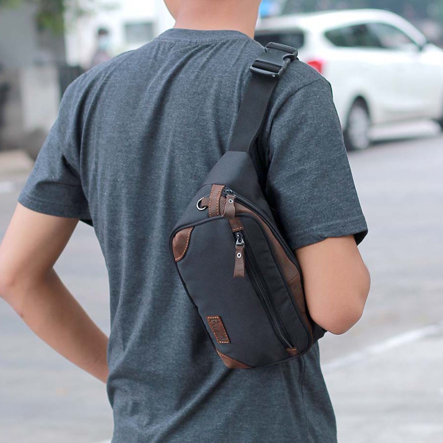 Tas Waistbag Tas Selempang Pria Premium Comb. Kulit Original Pusiill | XM 401