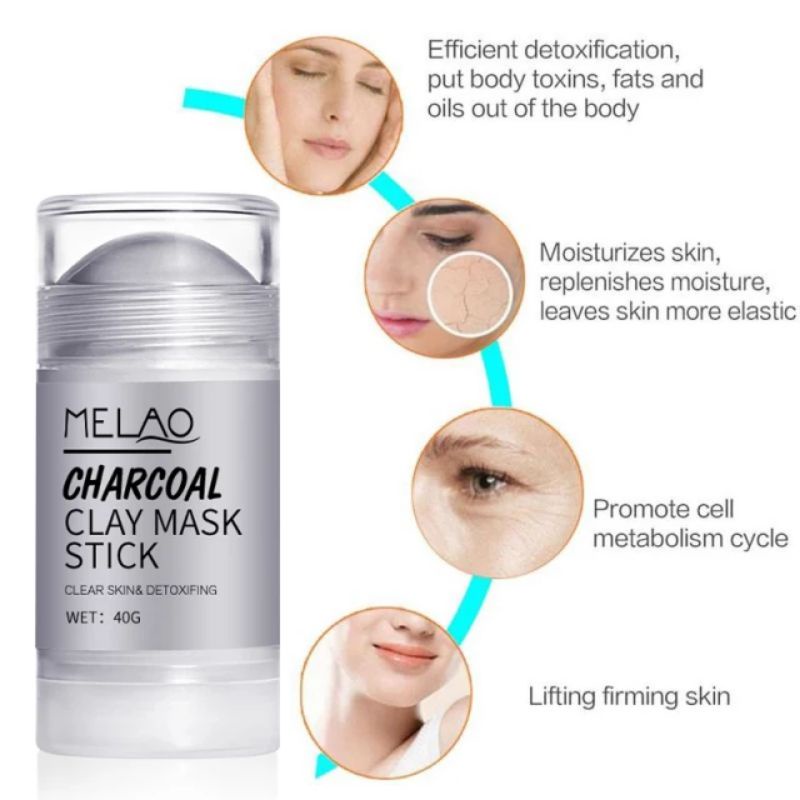 Melao Charcoal Clay Mask Stick Nicotinamide Clay Mask Stick