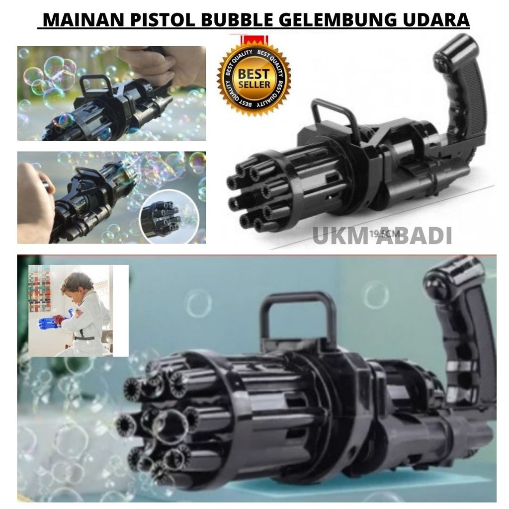 Mainan Pistol Gelembung Sabun Bubble Water Gatling Gun 8 Lubang 111124