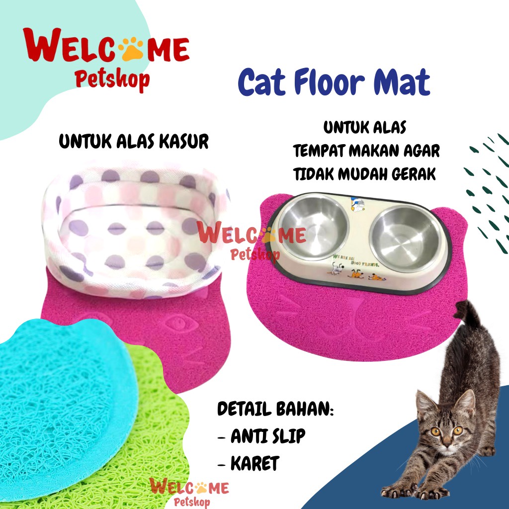 Cat Floor Mat / Karpet Motif Kucing Anti Slip Licin Alas Tidur