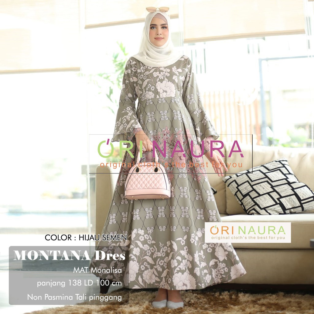  Gamis  Muslimah Dress MONTANA DRESS by Ori  Naura  Shopee 