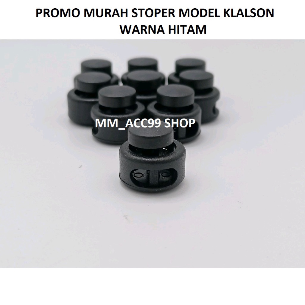 Stoper klakson tali Jaket 2 lubang / Stopper tali plastik bulat /stoper jaket per 10pcs