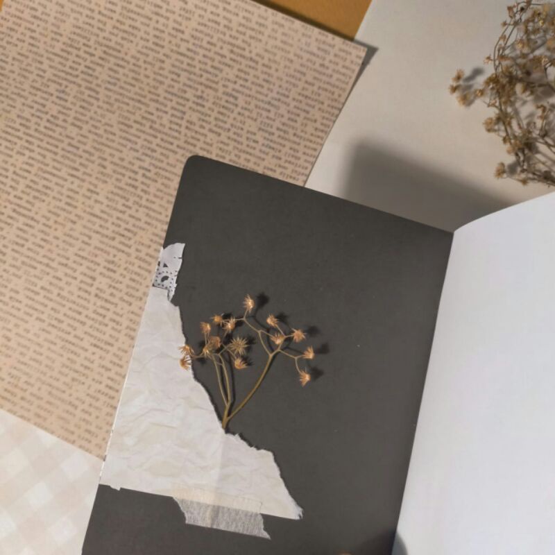 [DAYOKEU] Plain Notebook A6 Vintage Aesthetic Rustic Black Kode B01