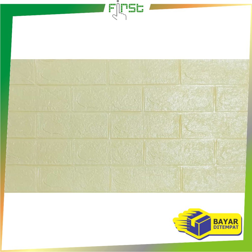 *COD* FH-C206 Wallpaper Dinding Foam 3D Kecil Motif Batu Bata/Walpaper Stiker Dinding Dekorasi Kamar-Batu Bata KUNINGMUDA