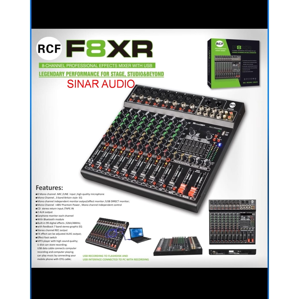 MIXER RCF F8XR 8 CHANNEL EFFECT REVERB