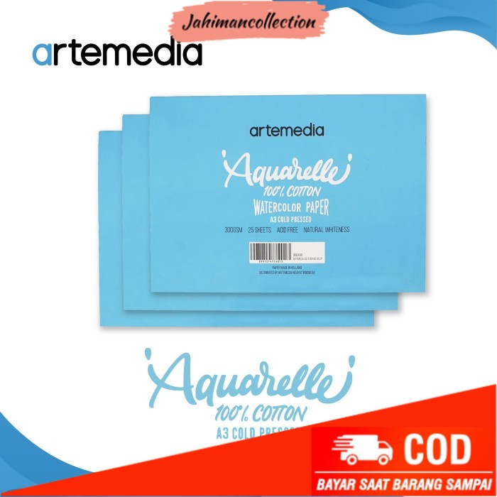 

✨ BISA COD ✨ Kertas Cat Air Artemedia Aquarelle A3 Cotton Watercolor Pad