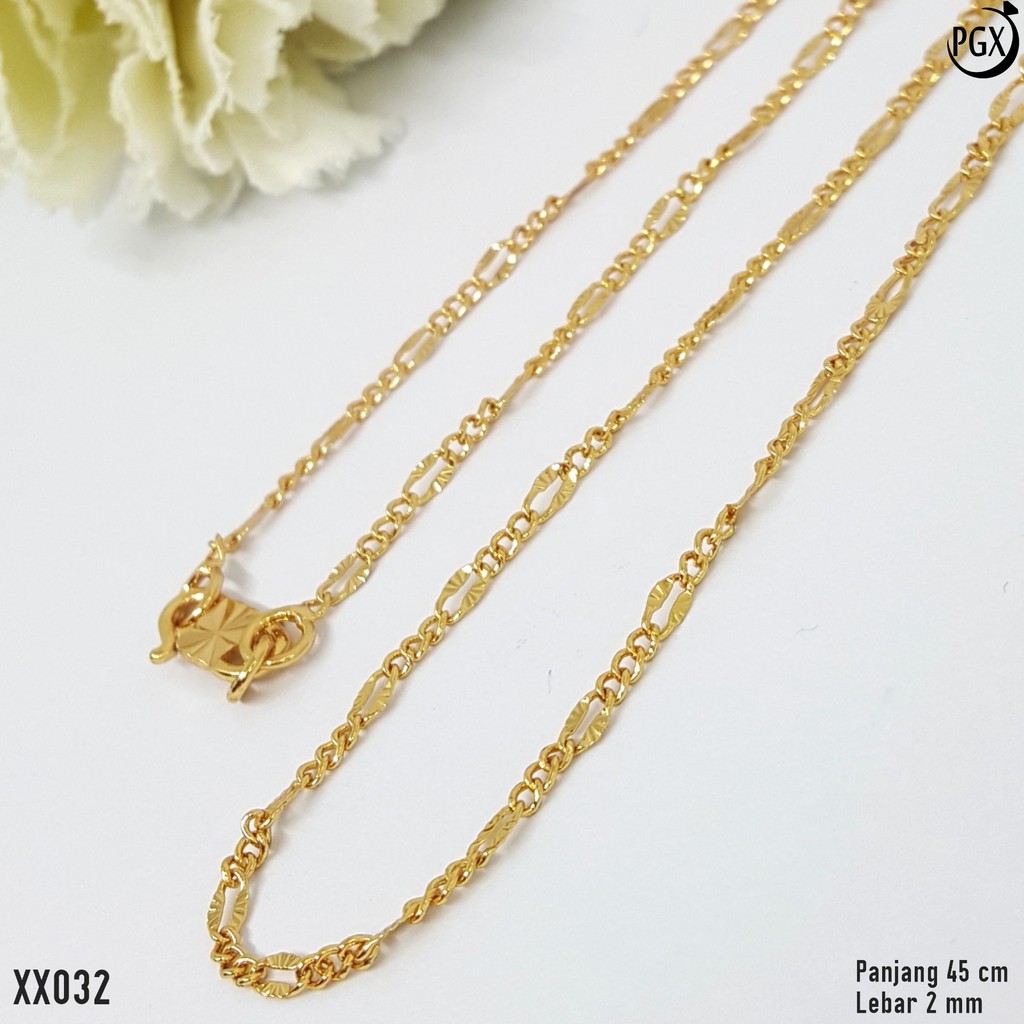 PGX Kalung Pria Wanita Xuping Perhiasan Lapis Emas Aksesoris Fashion Premium - XX032