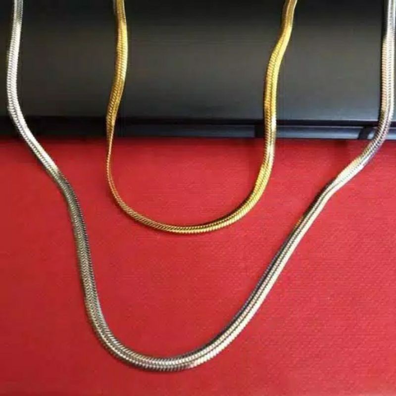 Fourfashion Kalung Titanium Belut Gepeng DF265