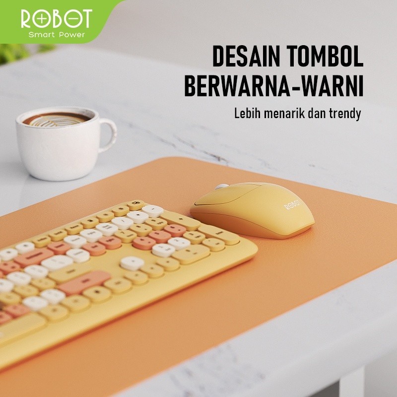 ROBOT KM3300 Premium Set Wireless Mouse &amp; Keyboard Combo Silent Click