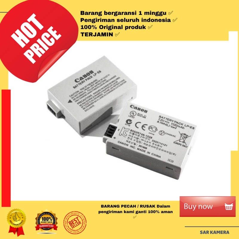Baterai copotan kamera ori 550D 600D 650D 700D 750D di jamin ori canon awet tidak ori uang kembali