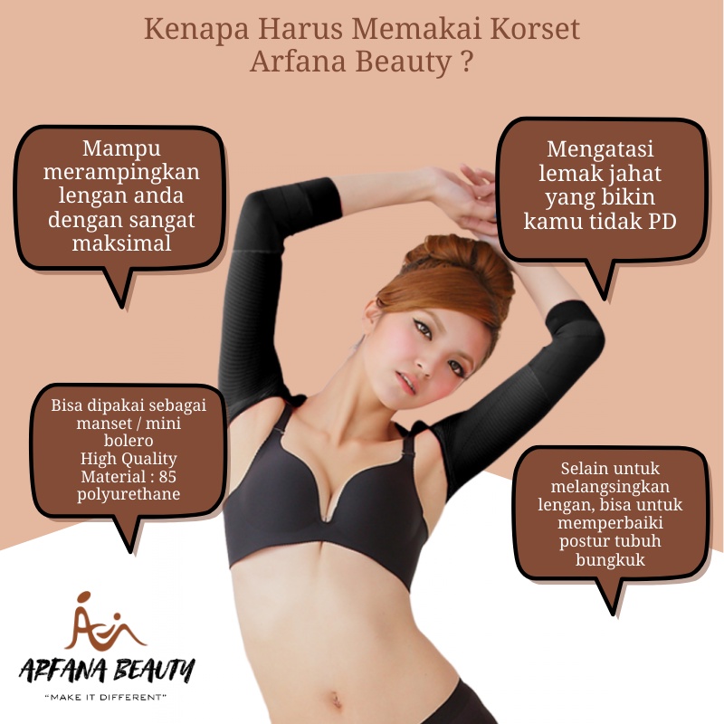 Korset Pelangsing Lengan Wanita Alat Penyangga Penegak Punggung Ampuh Corset Lengan Pembakar Lemak Arm Shaper Back Posture Corrector Original