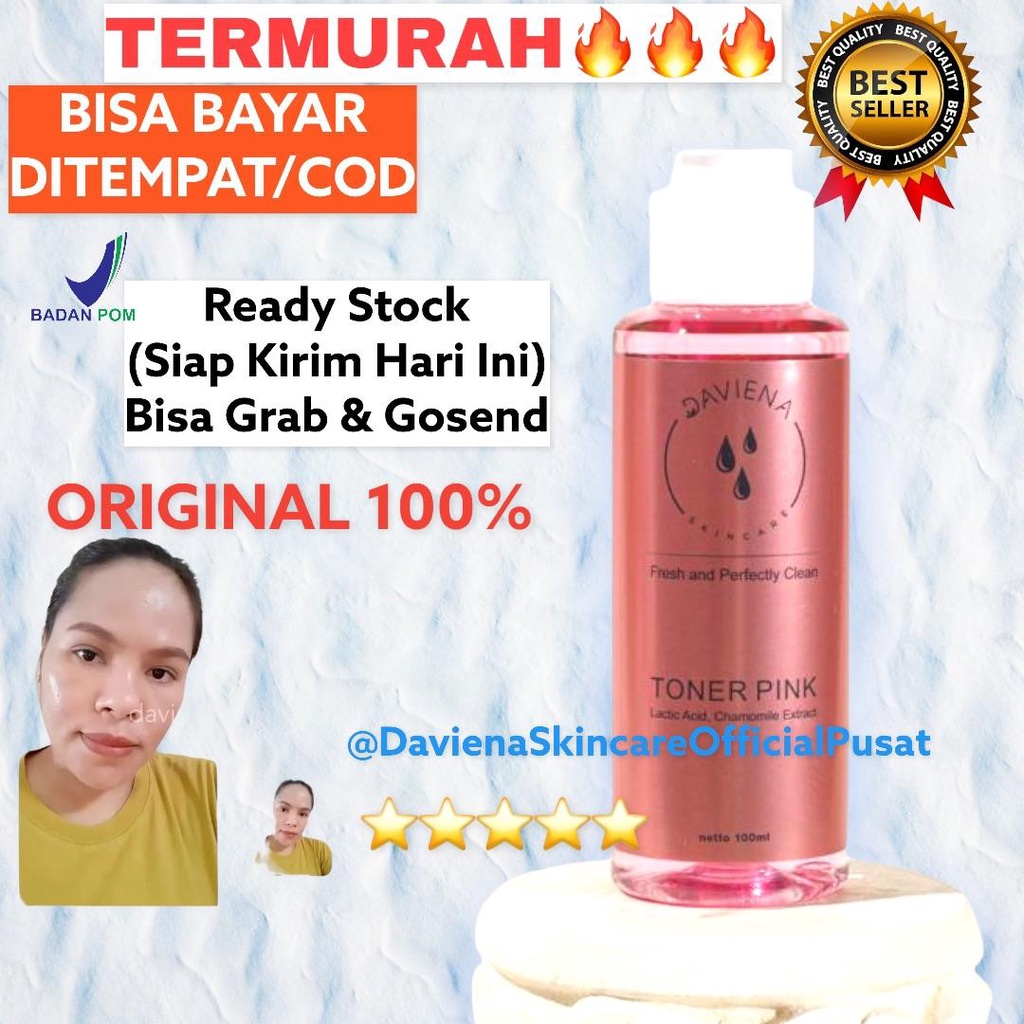 TERLARIS TONER GLOWING SERIES | DAVIENA | DAVIENA SKINCARE  Davina ASLI 100% Toner Pembersih Wajah M