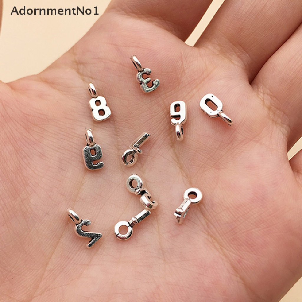 (AdornmentNo1) 10pcs / Set Liontin Bahan Alloy Desain Angka Arab Menarik Untuk Membuat Perhiasan DIY