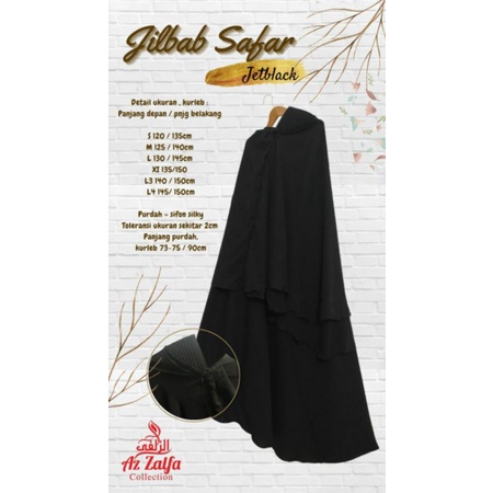 JILBAB SAFAR AKHWAT/ JILBAB JETBLACK Cadar purdah 2 lapis/ jilbab safar sleting