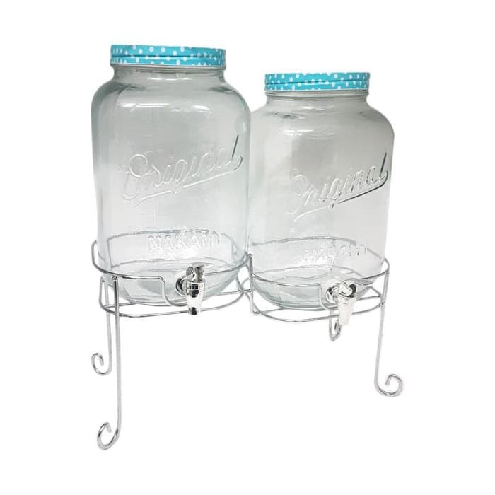 Double Decanter Beverage Dispenser Kaca Nakami / 8 Ltr Juice Jar