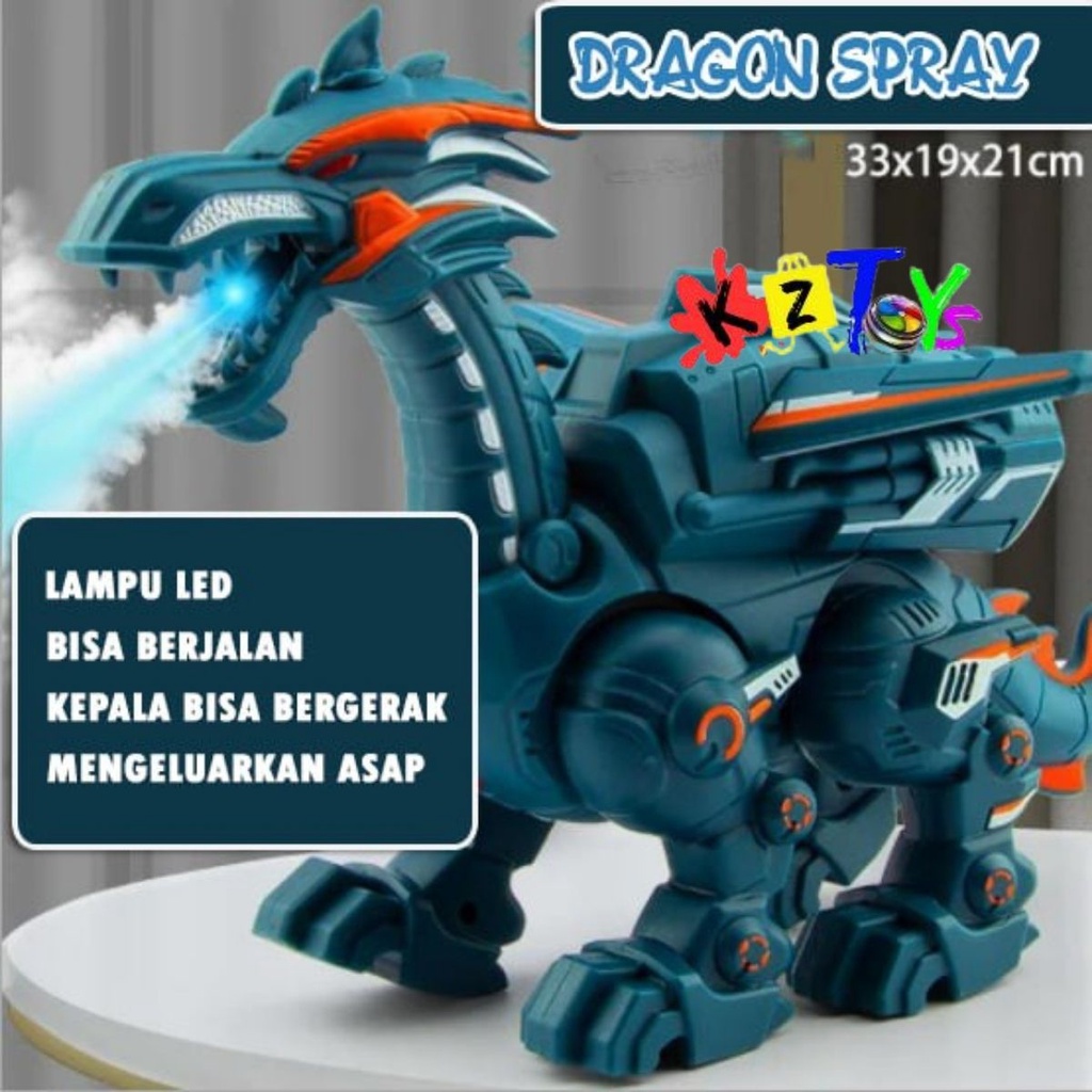 MAINAN SPRAY DRAGON ROBOT DINOSAURUS NAGA ASAP DINOSAUR LED THUNDER