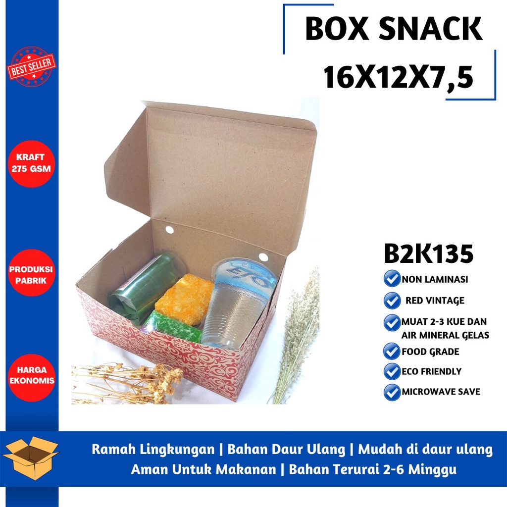 Box Snack Dus Kue Snack Box 16x12 (B2K135-16X12X7.5 Cm)