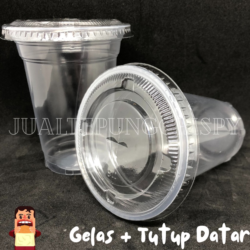 Gelas Plastik 14oz datar  / Gelas Plastik Rata / Plastik Cup / Cup Minuman