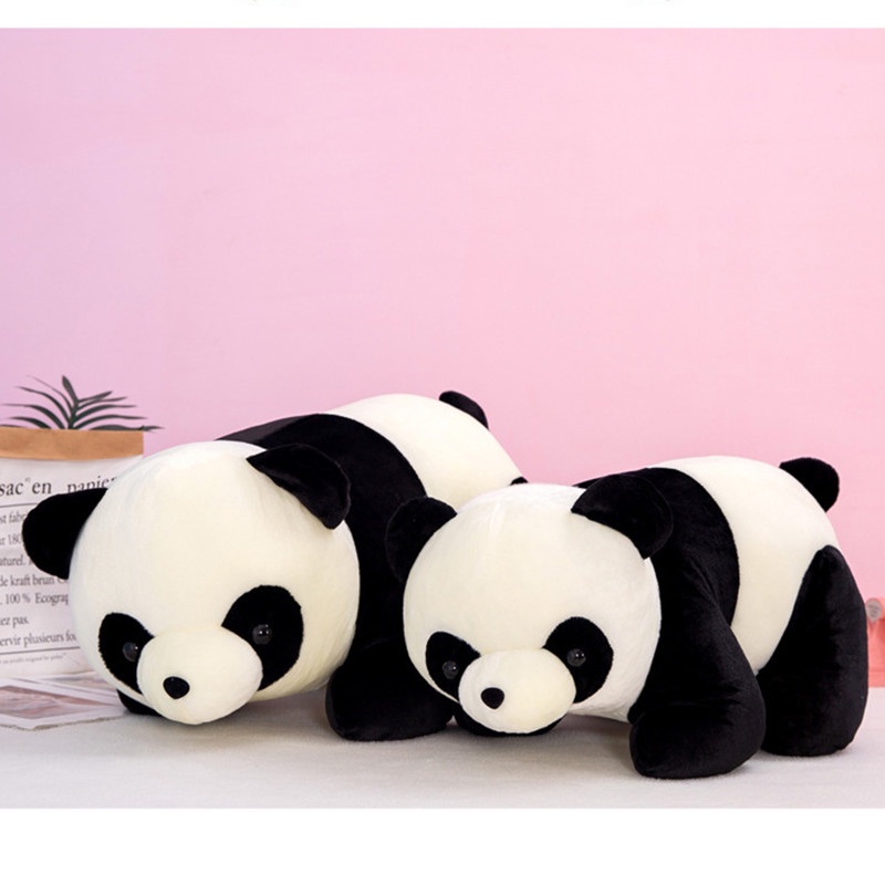 Mainan Boneka Bantal Stuffed Plush Panda 25CM 35CM Bahan Katun PP Untuk Hadiah Ulang Tahun Anak