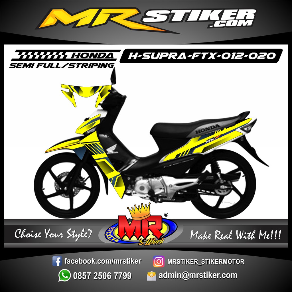 Stiker Motor Decal Honda Supra Fit X Striping Variasi Simpel Shopee Indonesia