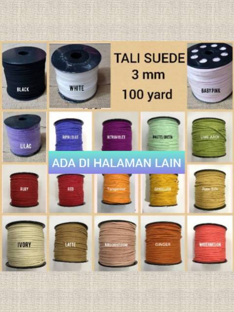 TALI SUEDE / TALI BELUDRU / BAHAN GELANG  3 MM  Harga 1 Rol (100yard)