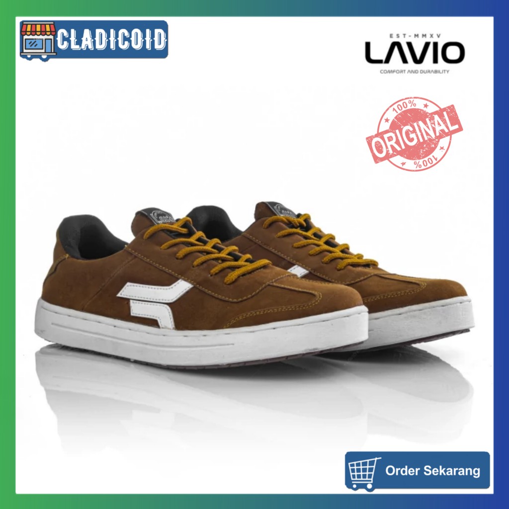 Sepatu Sneakers Casual Pria Original Premium Warna Hitam Biru Coklat Mocca Lavio Chaplin Outdoor