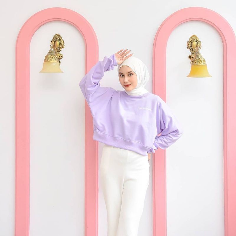 (COD) SWEATER WANITA TERBARU // SWEATER OVERSIZE CROP // MALIBU OVERSIZE JAKET CEWEK MURAH