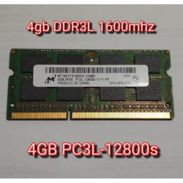 Micron 4gb ddr3L pc3l-12800 1600mhz Ram memori sodimm laptop netbook mac 4 gb 1600 mhz pc-12800