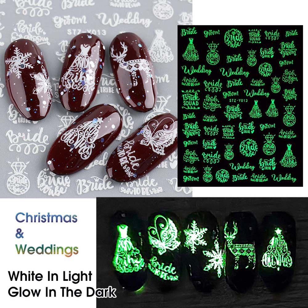 Mxbeauty Christmas Nail Art Butterfly Winter Decals Pohon Natal Mermaid Perekat DIY Dekorasi Kuku