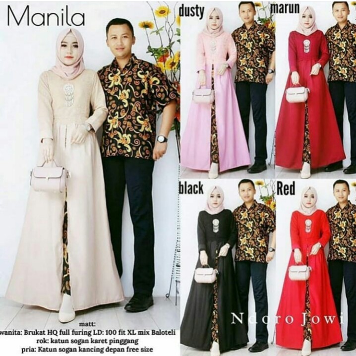 couple keluarga manila/ kebaya brukat/ gamis syari