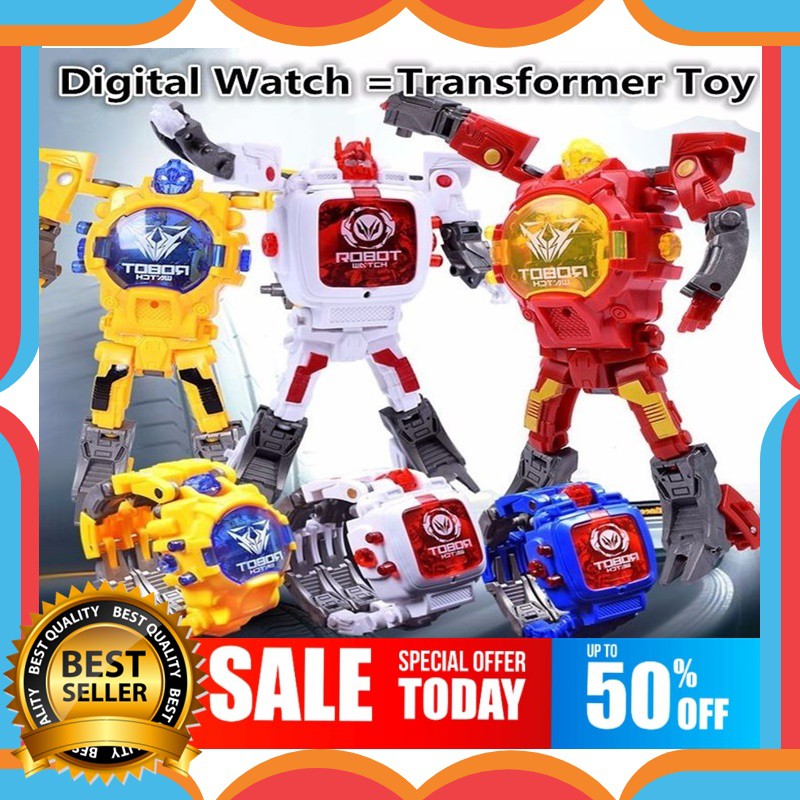 Promo Sale Jam Tangan Anak Robot Transformer Jam Tangan Robot Anak Mainan Jam Tangan Robot