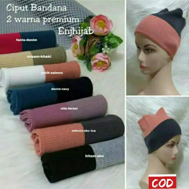 CIPUT RAJUT 2 WARNA / DALEMAN HIJAB / CIPUT RAJUT PREMIUM / CIPUT BANDANA / BANDANA RAJUT PREMIUM