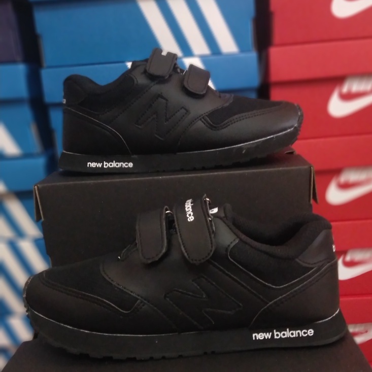 Sepatu sekolah anak laki laki &amp; perempuan sepatu sekolah full hitam size 24 - 37