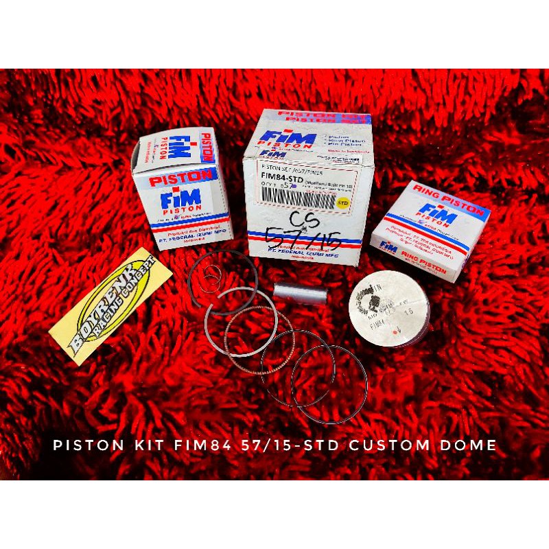 PISTON KIT FIM84 DIAMETER 57 PIN 15 CUSTOM DOME - BOYRENK RACING CONCEPT