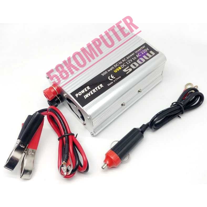 Power Inverter Mobil 4000W Mengubah arus DC ke AC DC 12V/24V to AC 220V 4000W - CMZ-4000 2 USB Port LED