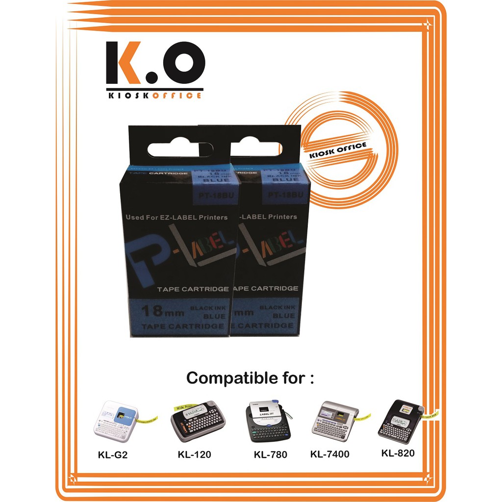 

Pita Label Tape Printer Casio 18mm Warna Biru