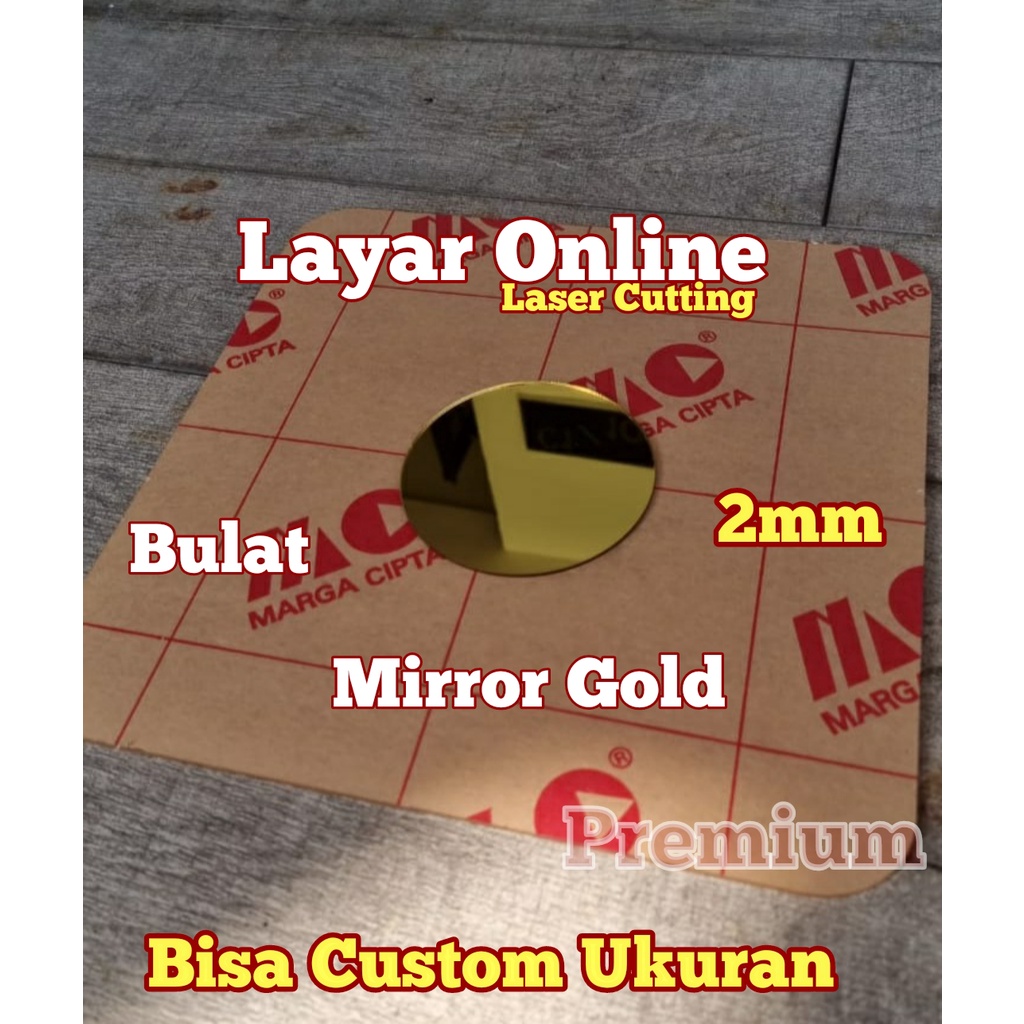 Acrylic Mirror Gold Diameter 100cm 2mm Akrilik Cermin