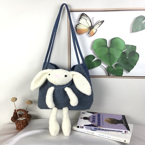 Tas Bahu Tote Shoulder Bag Wanita Remaja Anak-anak Lucu Boneka Rabbit Kelinci Impor