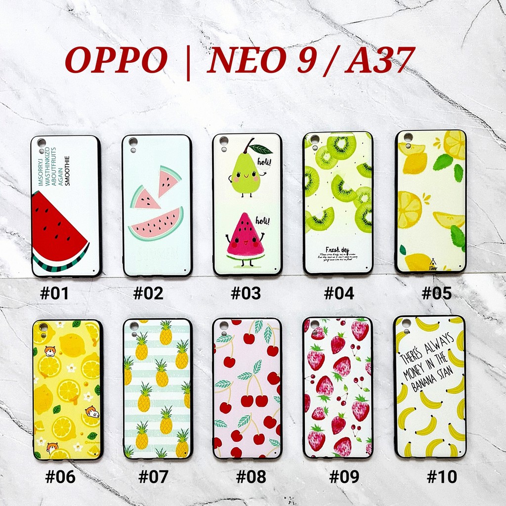 [ BUY 1 GET 1 FREE ] FFE - OPPO NEO 9 A37 A39 A57 A71 A83 F1 A35 F1 PLUS F1S A59 F5 F5 YOUTH F7 | FRUIT Soft Hard Case Emboss UV Glossy