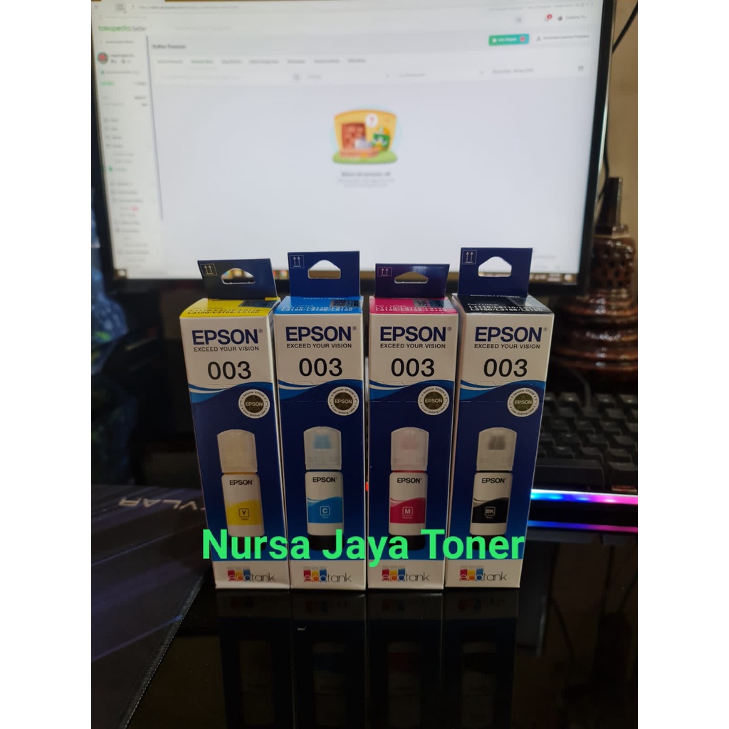 Paket Tinta EPSON 003 (BCMY) L3110 / L3150 ORIGINAL