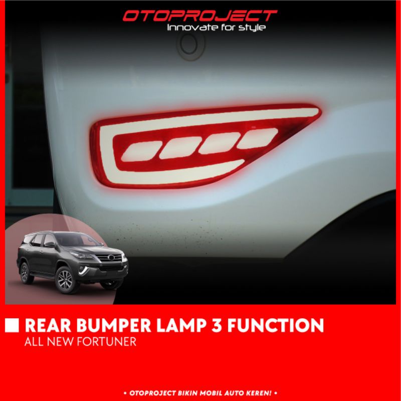 lampu bumper LED reflektor brake belakang mobil toyota fortuner 2021-2022 Ferrari Variasi