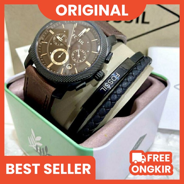 Fossil FS4656 Original 100% Set Gelang Free Gelang Jam Tangan Murah Promo