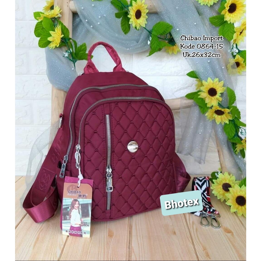 Tas Ransel Chibao 0864-15 Bahan Parasut. Tas Wanita Tas Chibao ORI Tas Ransel Chibao Import BEST SELLER BISA BAYAR DITEMPAT.!!!!