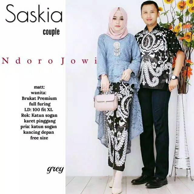 CUCI GUDANG - COUPLE SASKIA PINGUIN BARINA BROKAT | COUPLE BATIK SET ANDARA PINGUIN BARINA GURITA BROKAT MODERN CEWEK LENGAN PANJANG | BAJU SARIMBIT PASANGAN PRIA WANITA ADA JUMBO