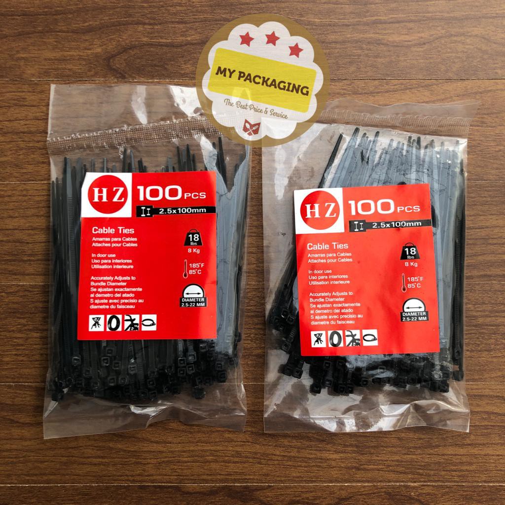 Pengikat Kantong Plastik Makanan / KABEL TIS / NYLON Cable Ties isi 100