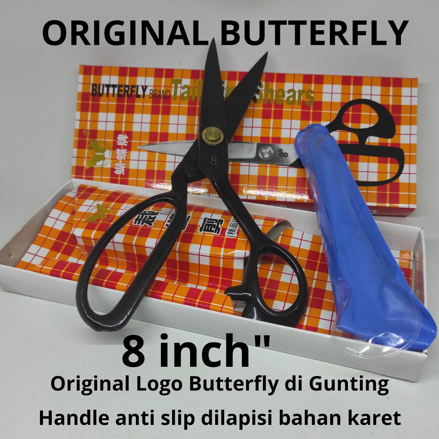 Butterfly Gunting Kain 8 Inch Potong Bahan Jahit Tailoring Shears